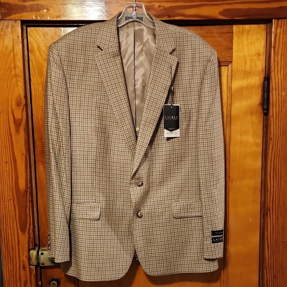 Lauren Ralph Lauren Lexington Ultraflex Silk Wool Sport Coat 46 Regular